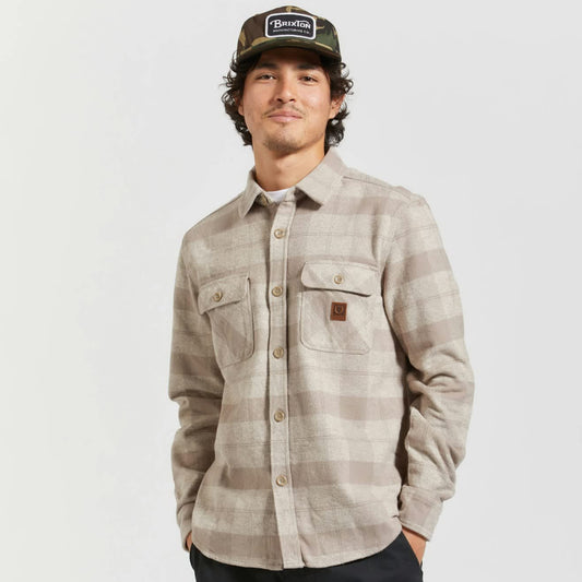 Bowery Heavyweight L/S Flannel - White/Cinder Grey