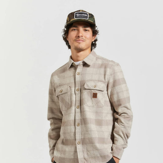 Bowery Heavyweight L/S Flannel - Off White/Cinder Grey