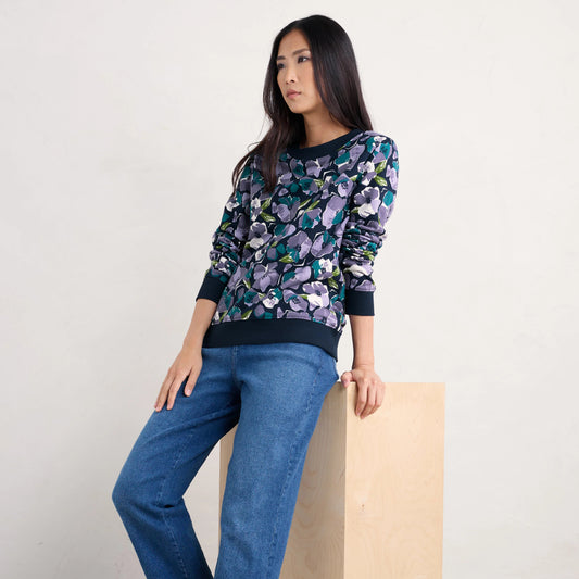 Bright Wave Sweatshirt - Paper Hellebores Echium