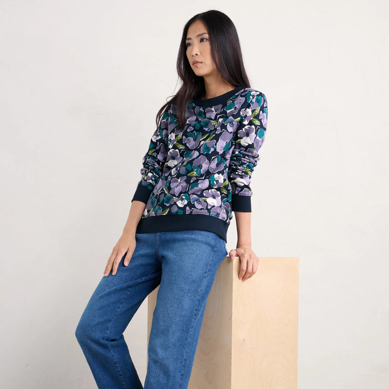 Bright Wave Sweatshirt - Paper Hellebores Echium