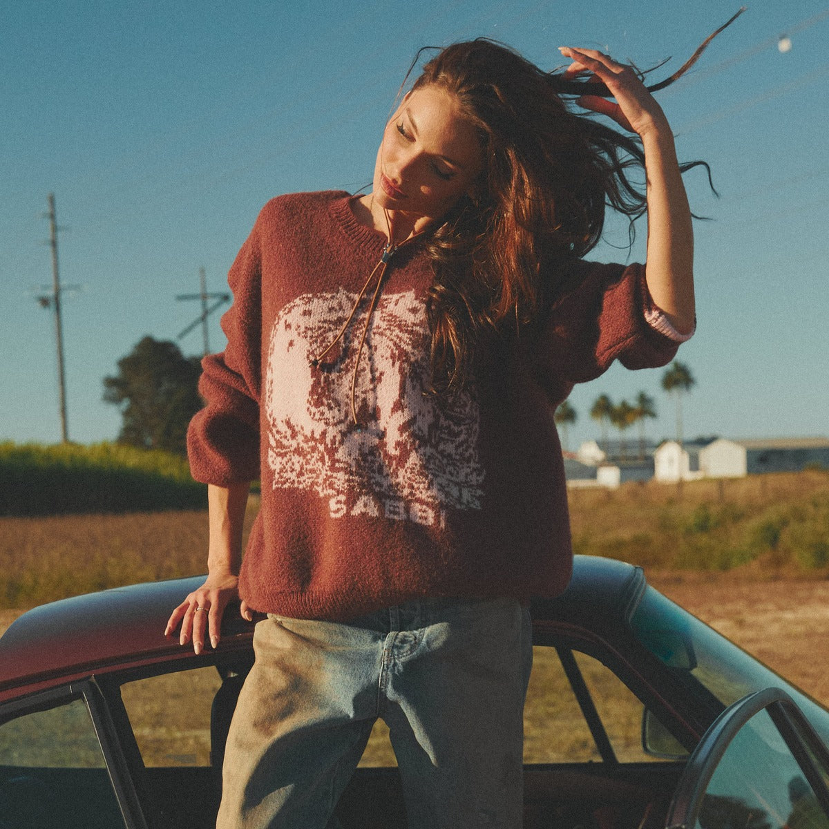 The Who The Buck Cares Knit Jumper - Blush/Chocolate