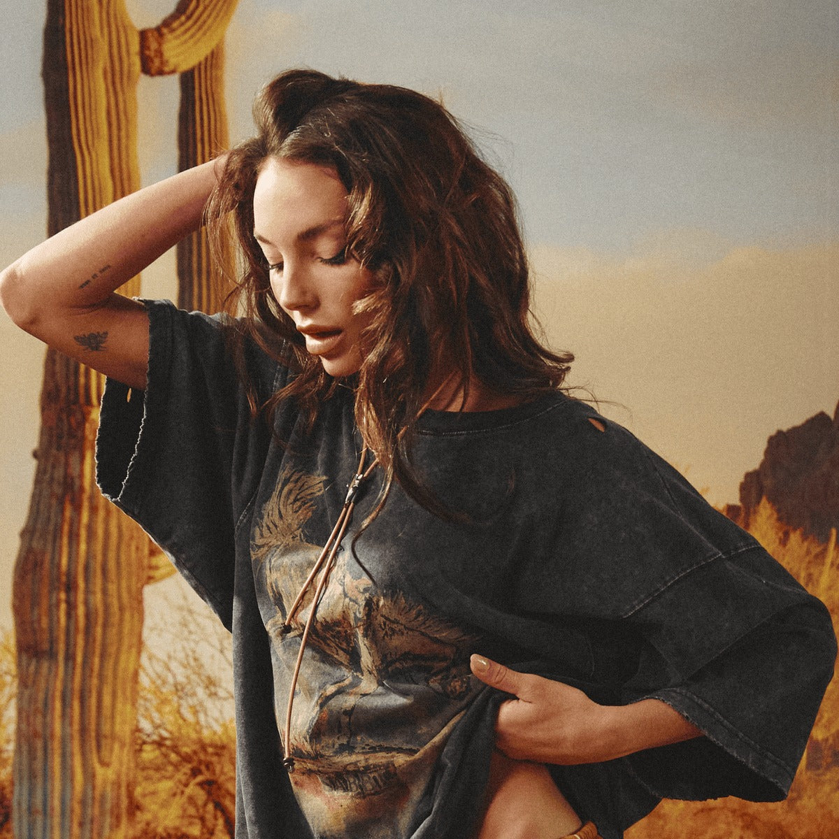 The Very Oversized Buck Yeah Tee - Charcoal