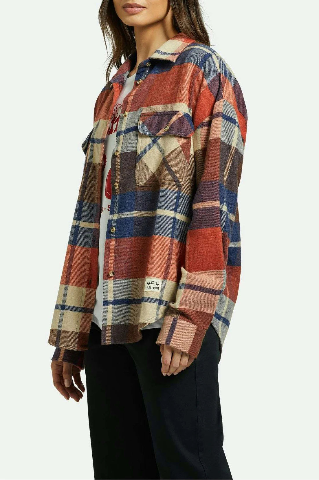 Bowery W Classic Flannel - Navy / Mars Red / Whitecap