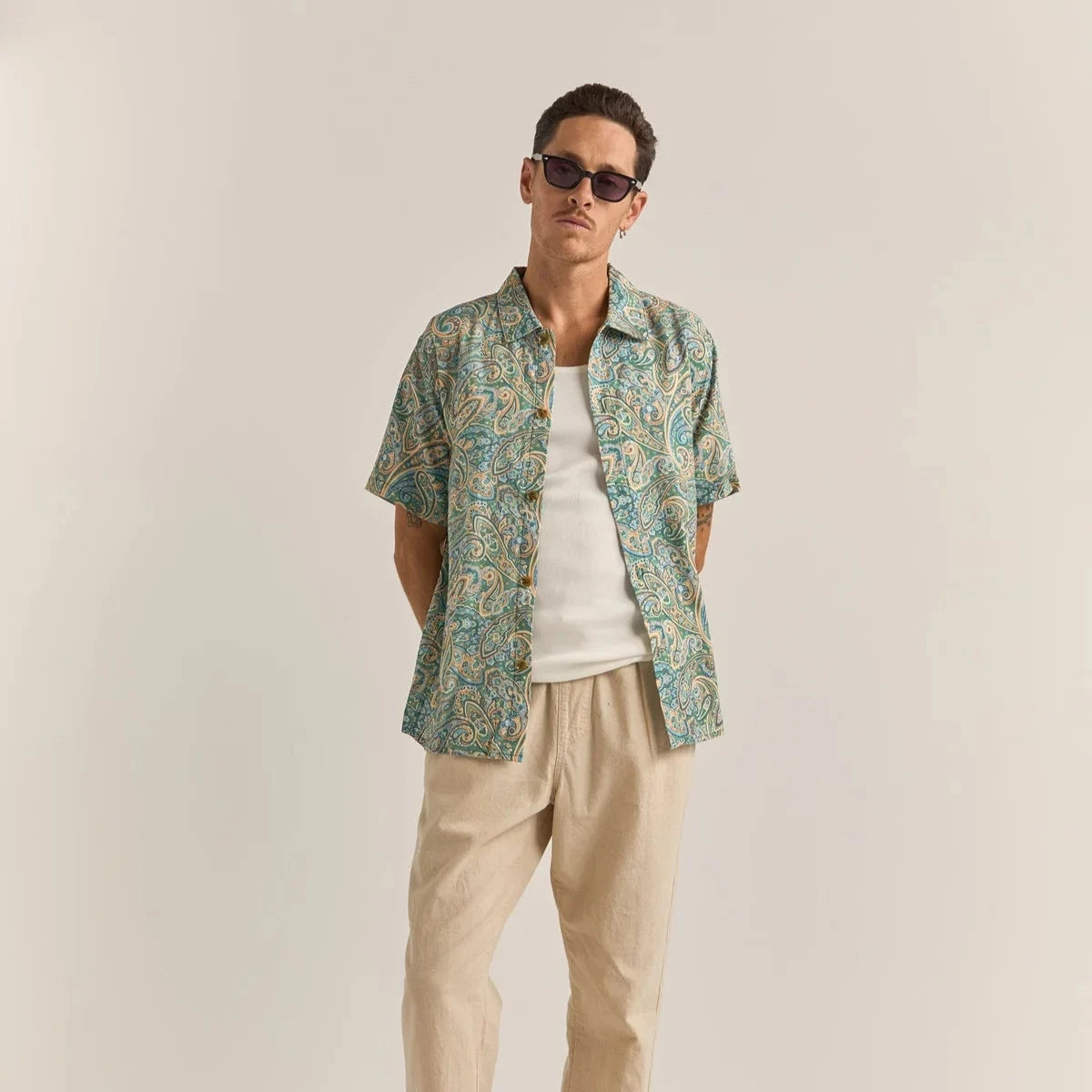 Cabo Paisley SS Shirt - Green
