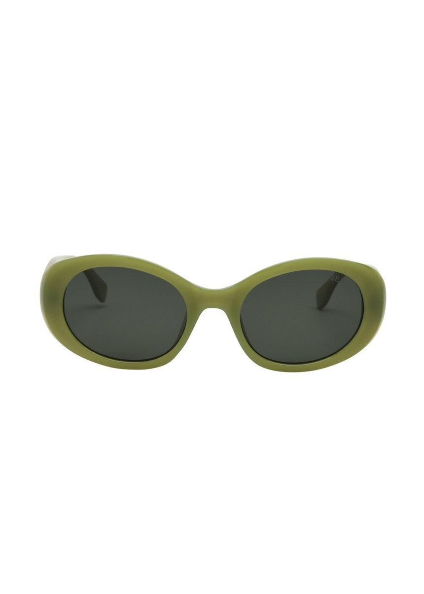 I-SEA Camilla sunglasses, moss frame with smoke polarised lens