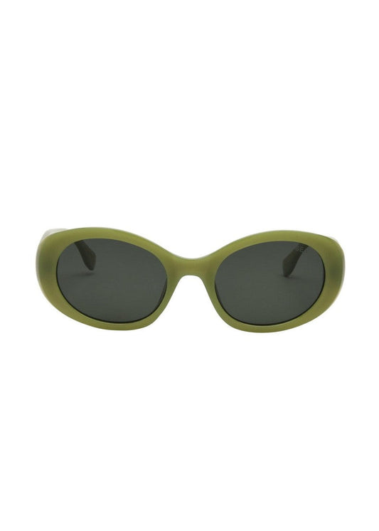 I-SEA Camilla sunglasses, moss frame with smoke polarised lens