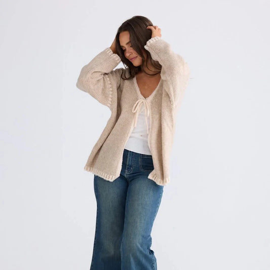 Calla Tie Cardi - Stone