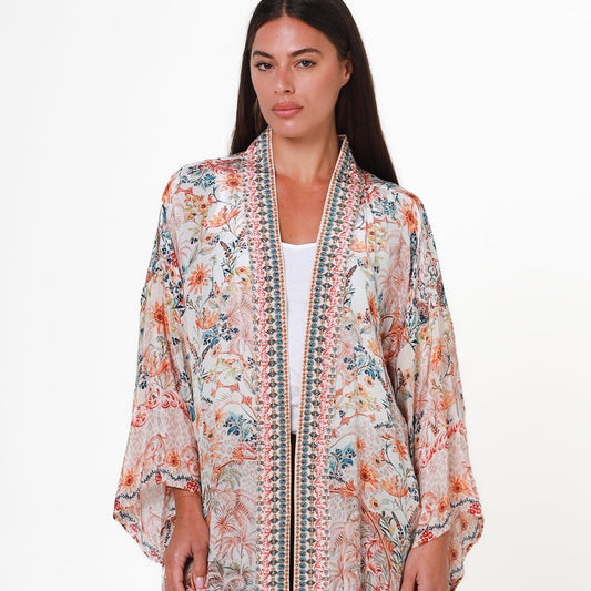 Elodie Kimono - Peach Paisley - Isabella The Label