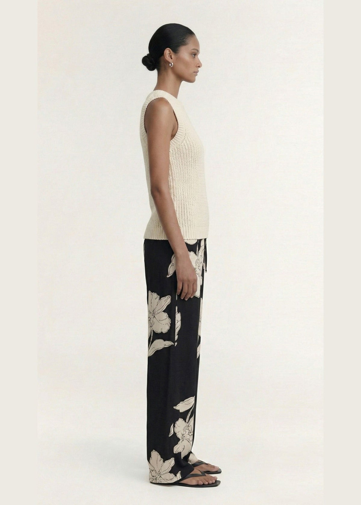 Cove Knit Tank in Natural Beige