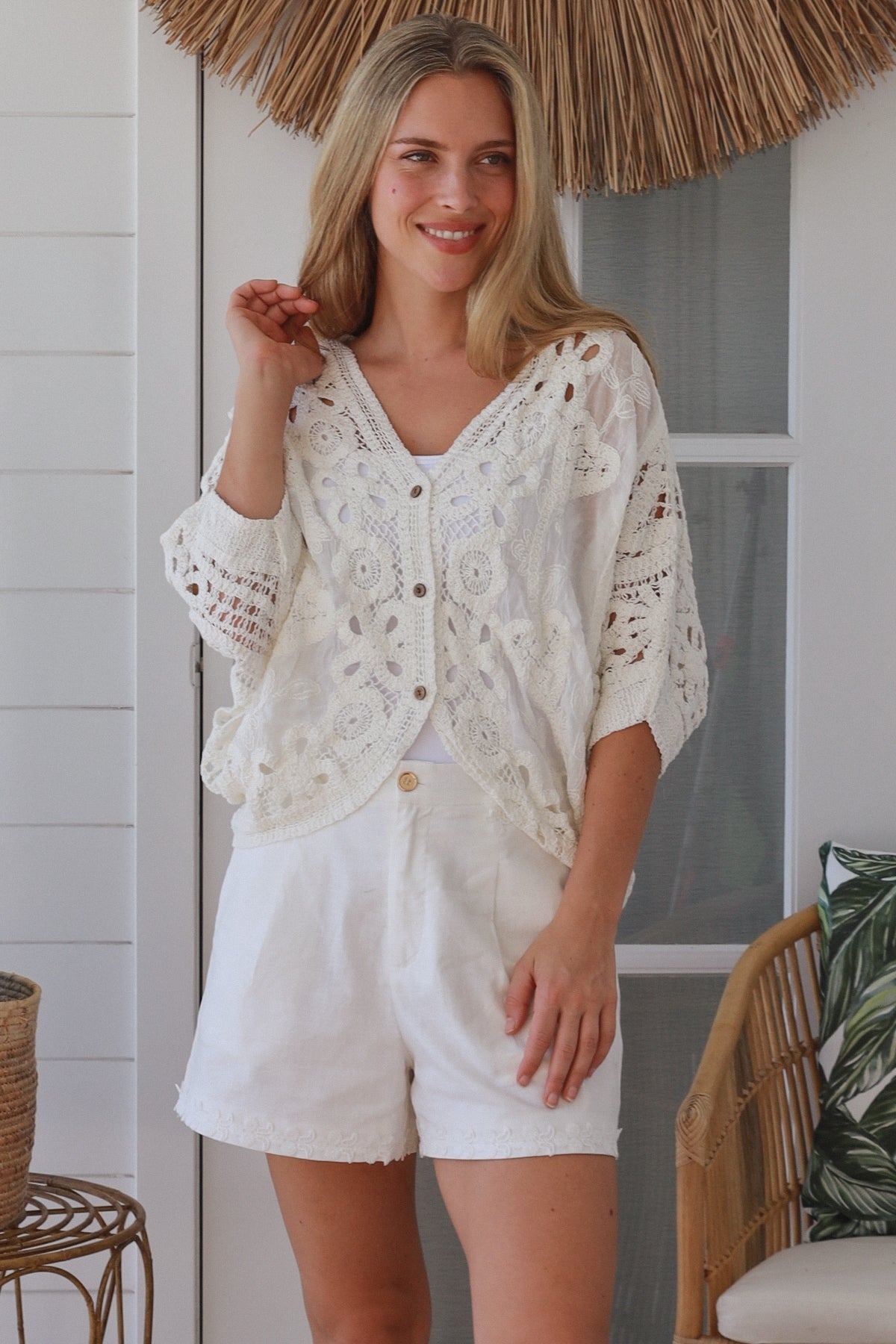 Lila Broderie Top - Cream - Isabella The Label