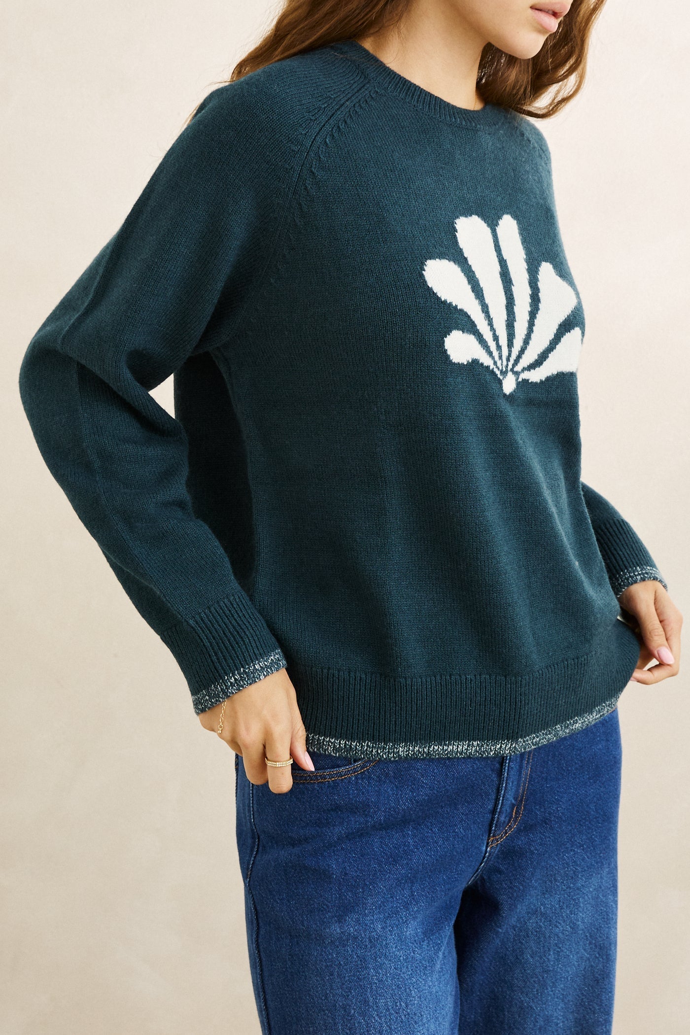 Bayside Crew Neck Knit - Forest