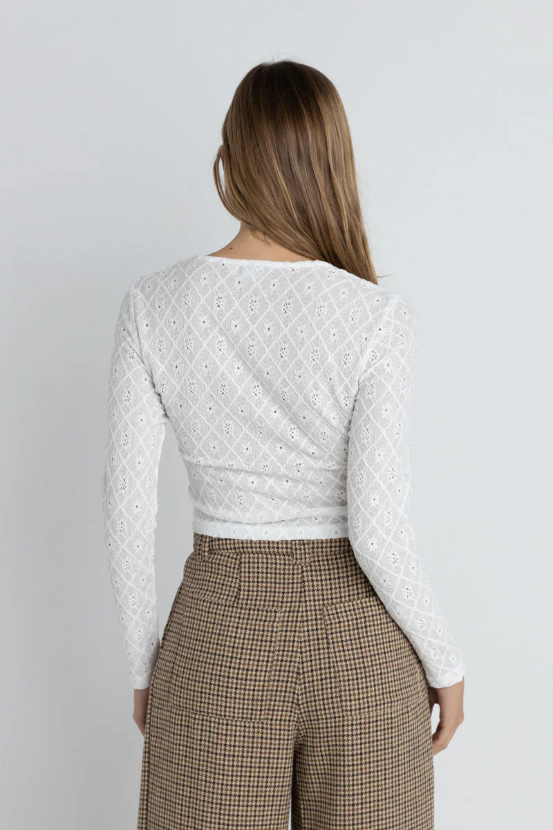 Charm Long Sleeve Top - White