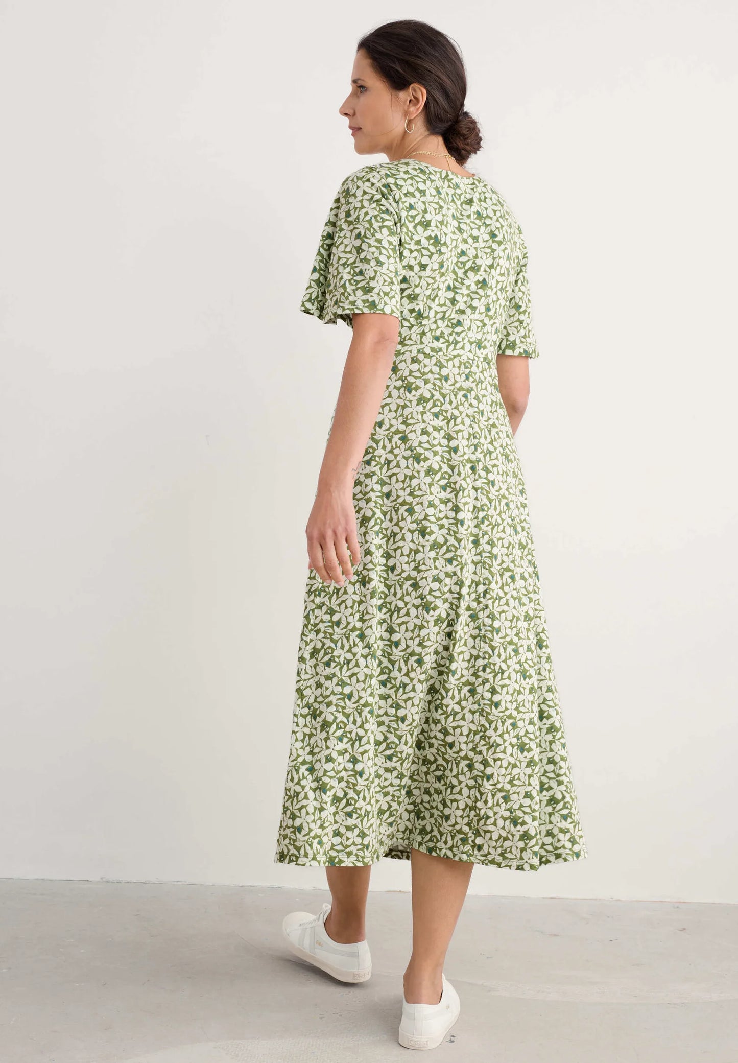 Chateaux Dress (Half Sleeve) - Headland Collage Dark Citron