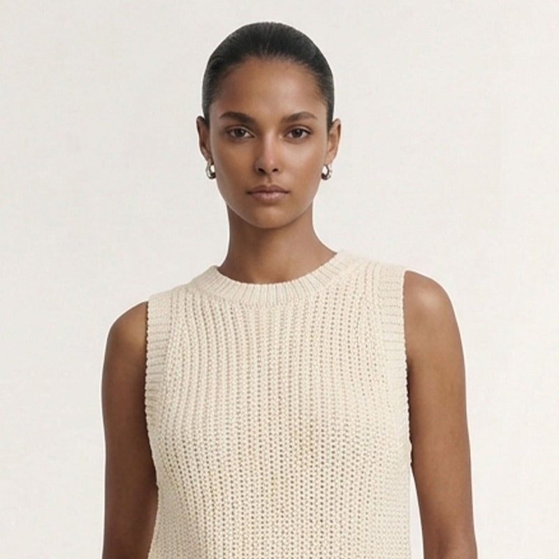 Cove Knit Tank - Natural Beige