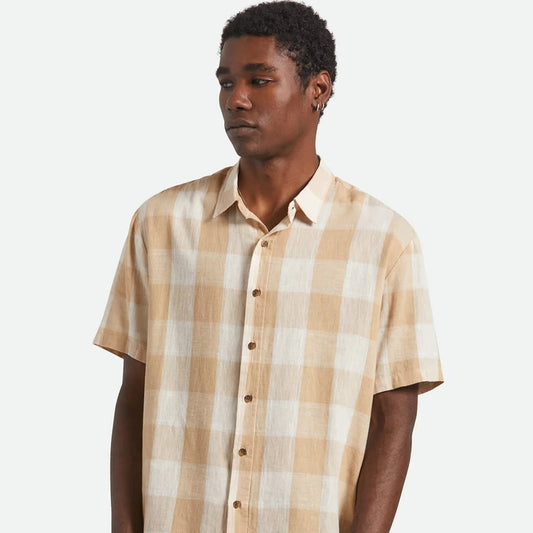 Cru Linen Blend S/S Shirt - Off White / Sand