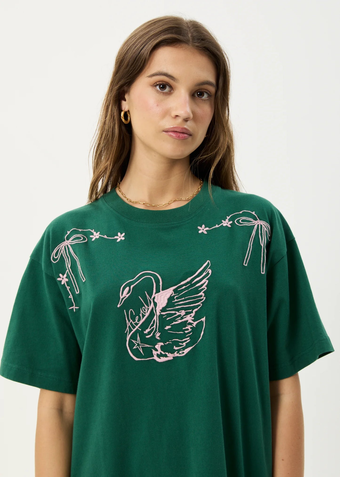 Cygnet Recycled Oversized Tee - Hunter Green