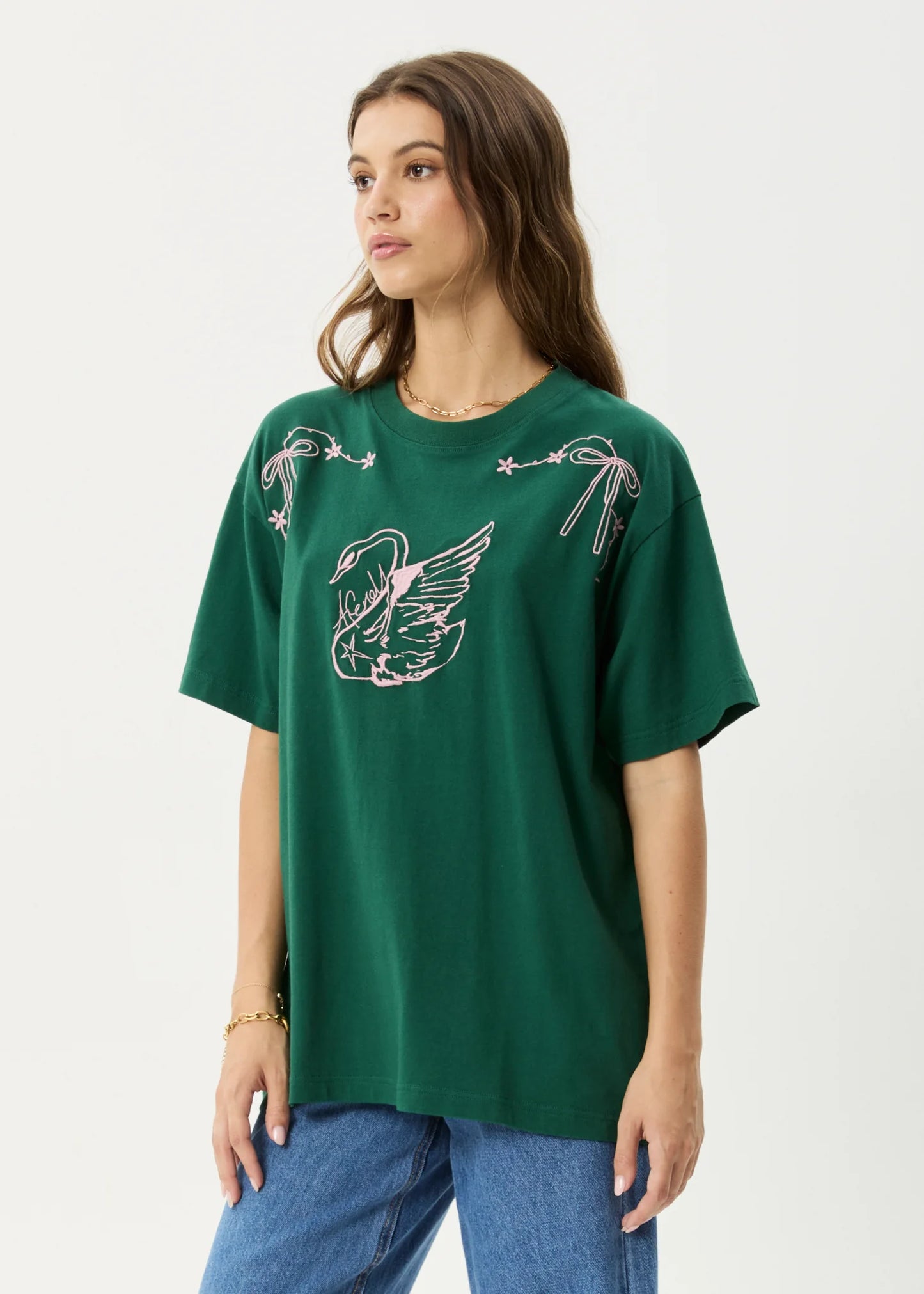 Cygnet Recycled Oversized Tee - Hunter Green