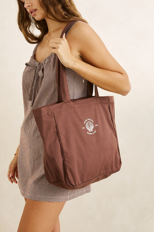 Sandy Zip Tote Bag - Chocolate - Rhythm at Reborn Code
