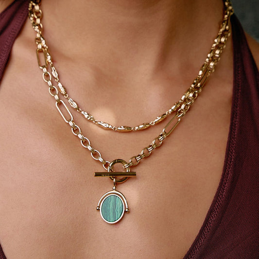 Delilah Spinner Necklace - Malachite