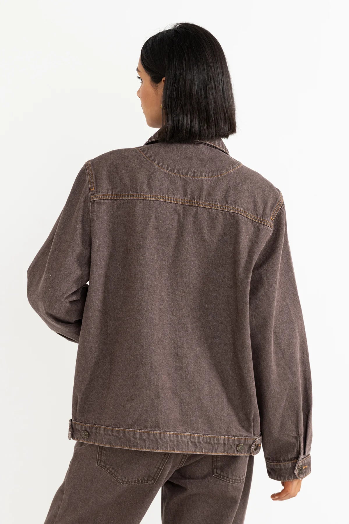 Demi Oversized Denim Jacket - Chocolate