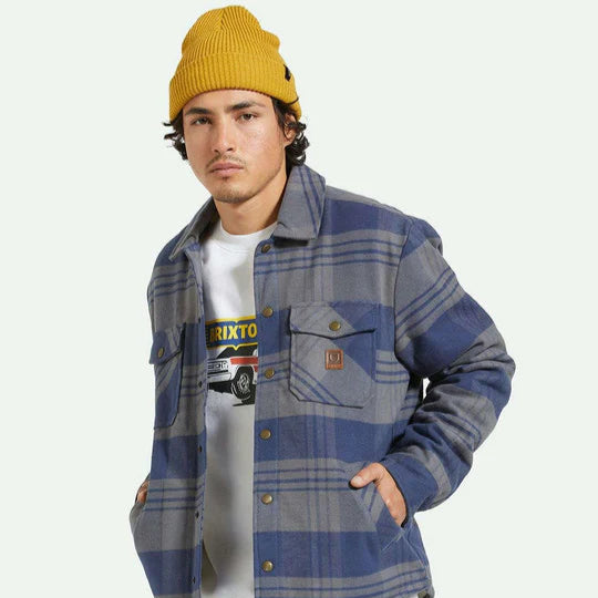 Durham Lined Jacket - Washed Navy / Beige Plaid