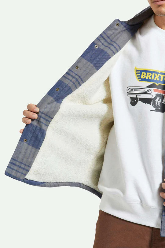 Durham Lined Jacket - Washed Navy / Beige Plaid