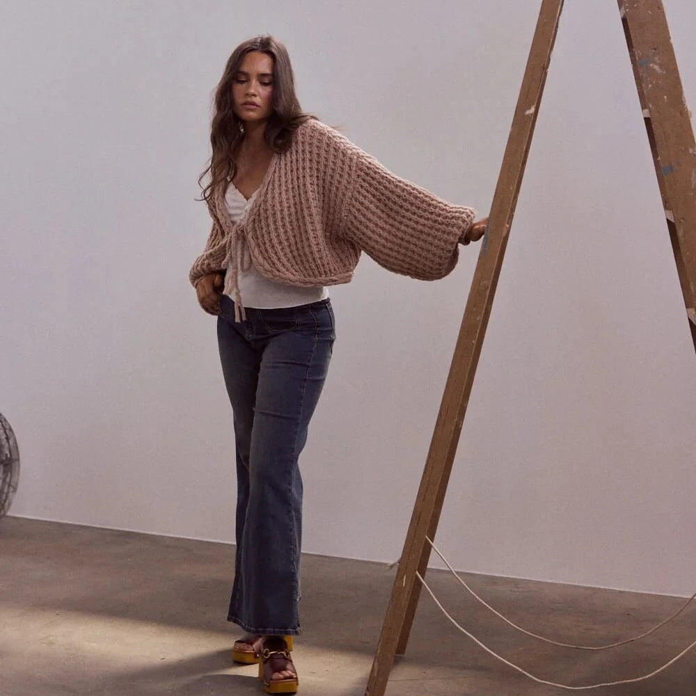 Zinnia Tie Cardi - Latte