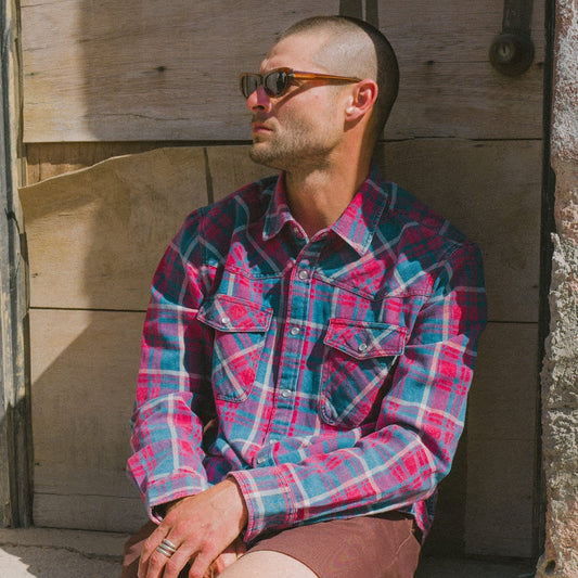 Waylon LW Overshirt - Denim Plaid