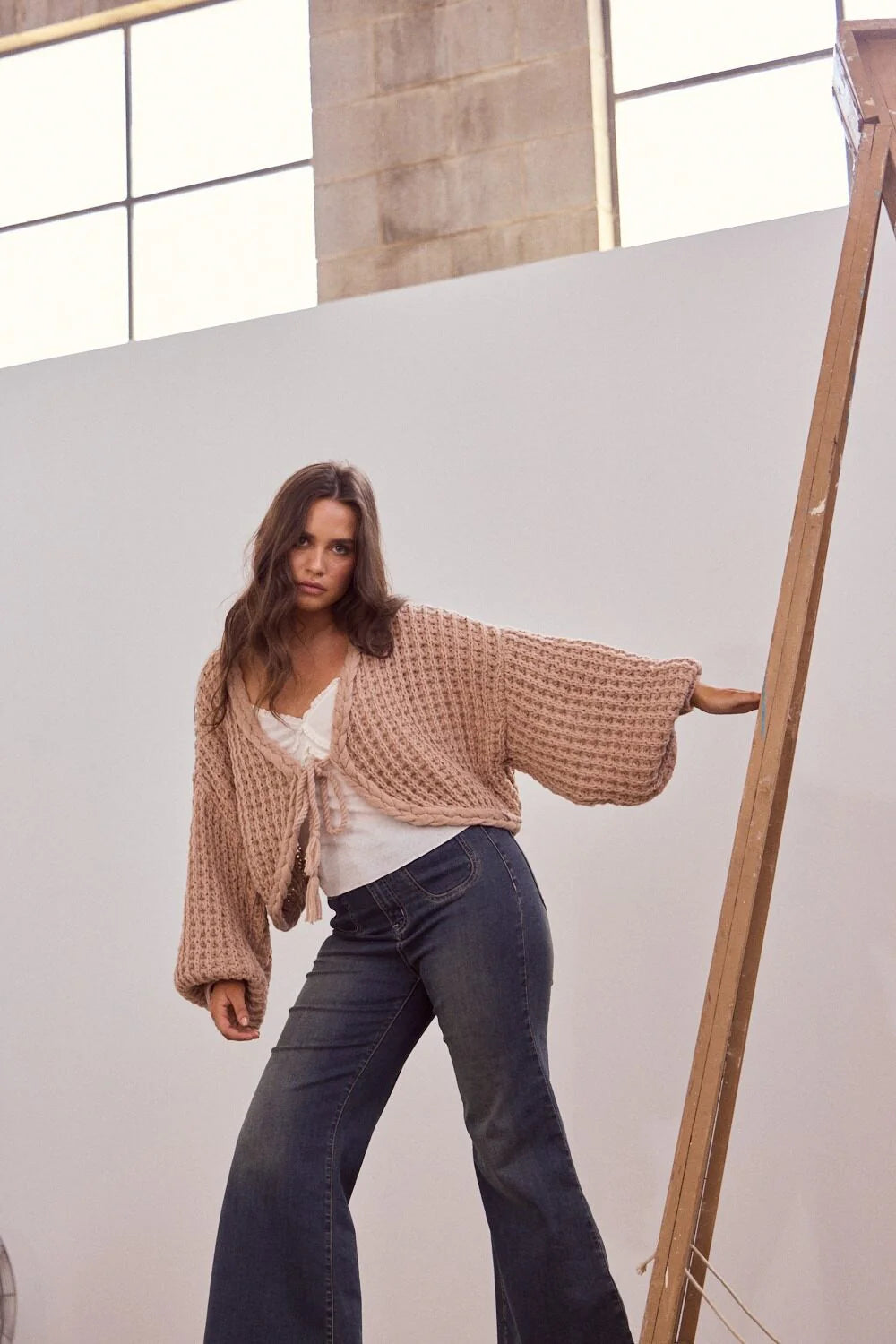 Zinnia Tie Cardi - Latte
