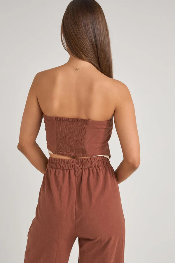 Elle Scarf Top - Coffee
