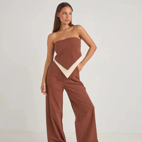 Elle Scarf Top - Coffee