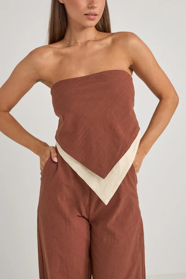 Elle Scarf Top - Coffee