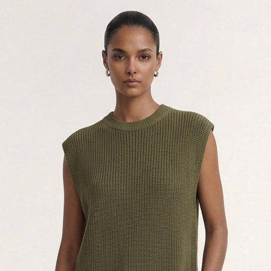 Ellis Knit Tank in Khaki