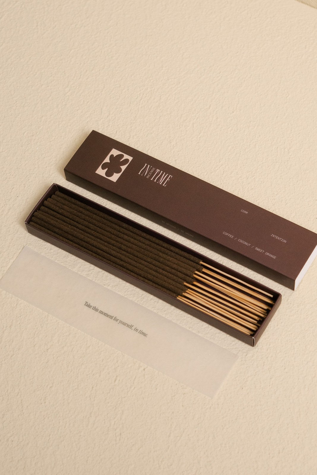 10AM Intention Incense open box of sticks