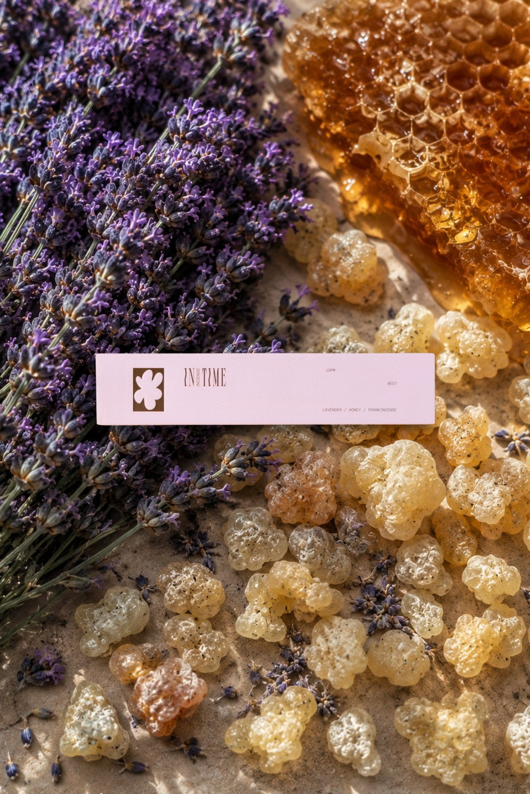 10PM Rest Incense scent notes: Lavender, Honey & Frankincense