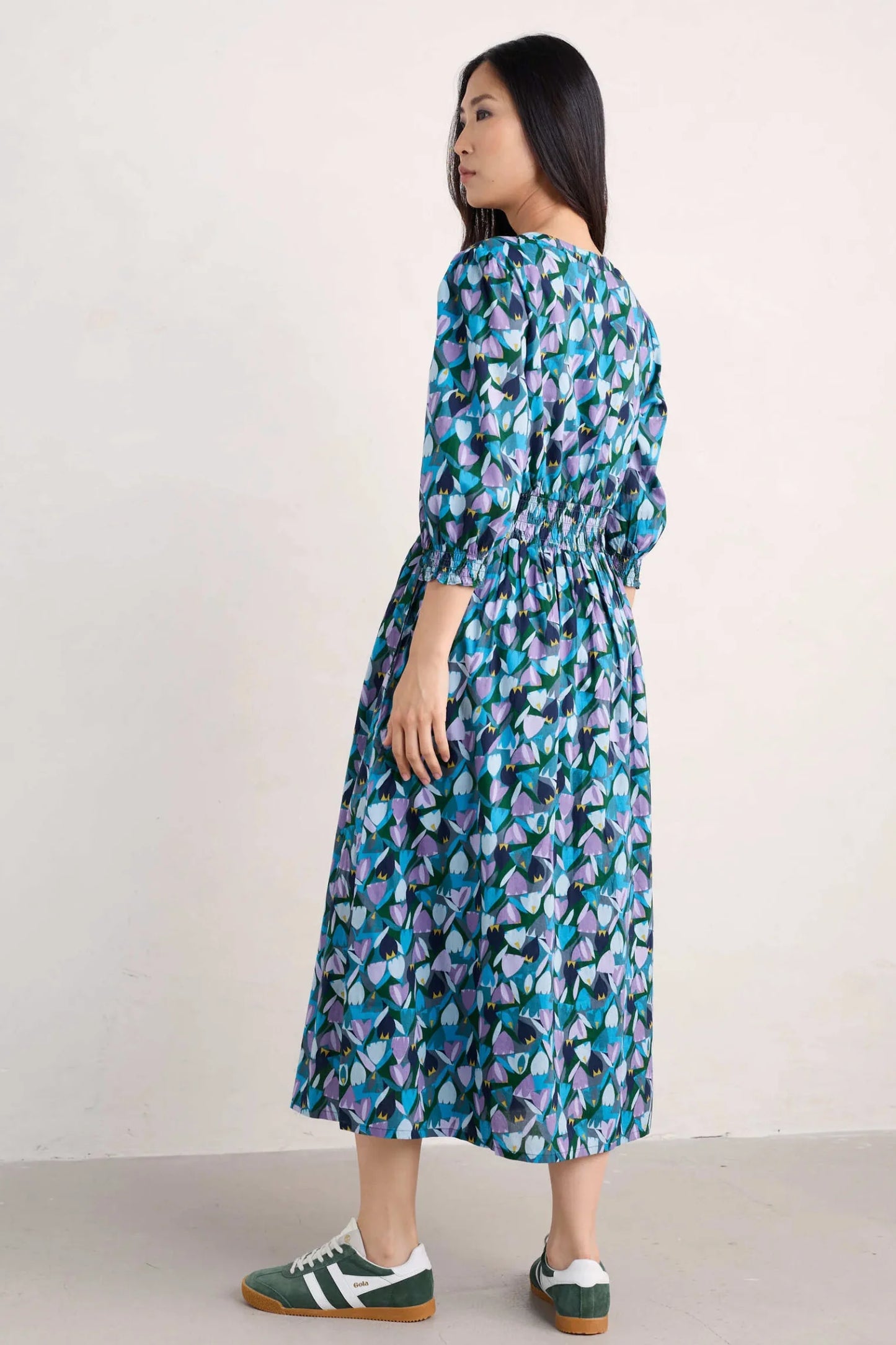 Fawn Dress - Crocus Collage Watson Green