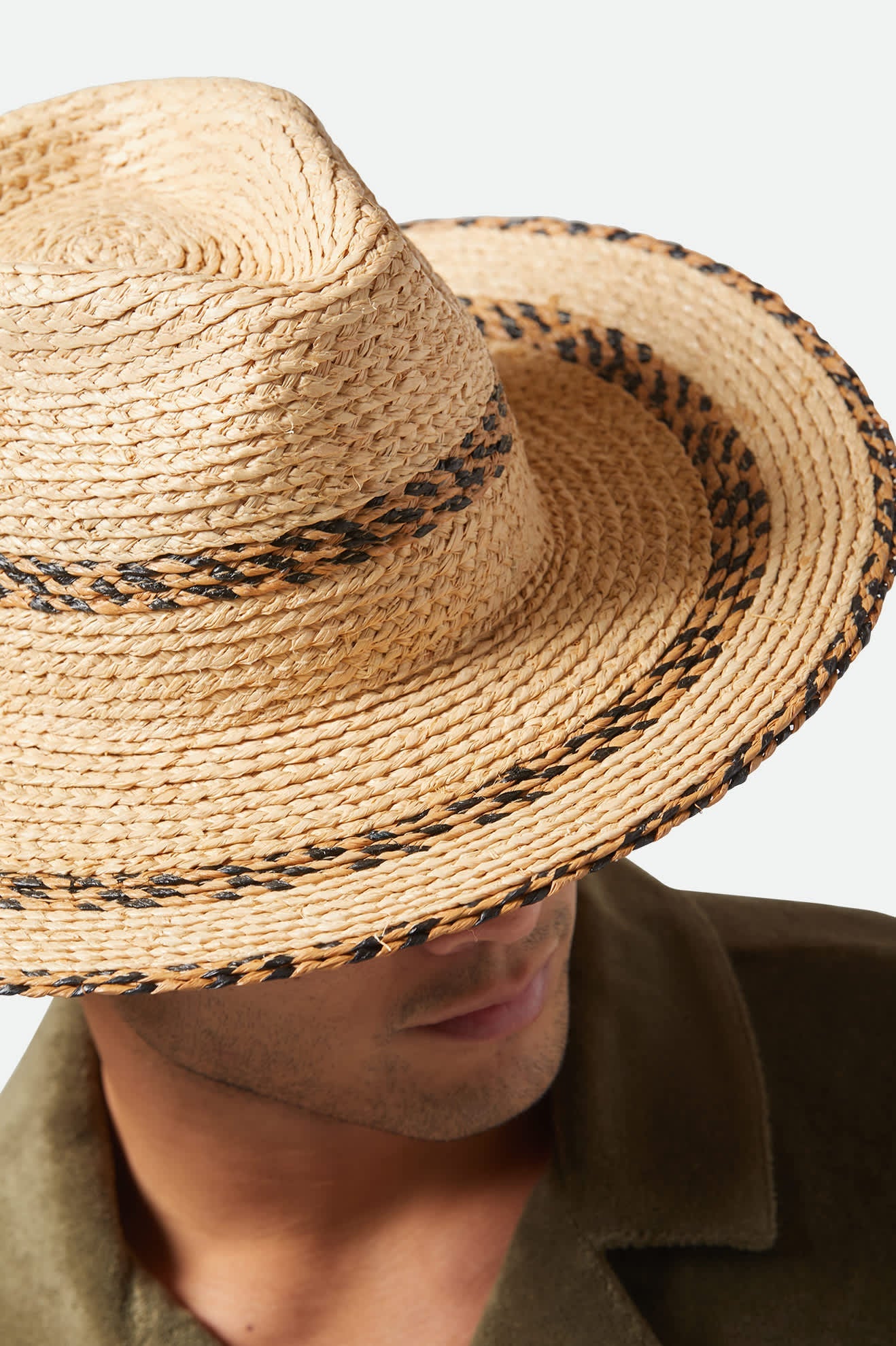 Cohen Cowboy Straw Hat - Tan / Black