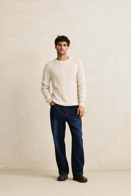 Mohair Fisherman's Knit - Natural