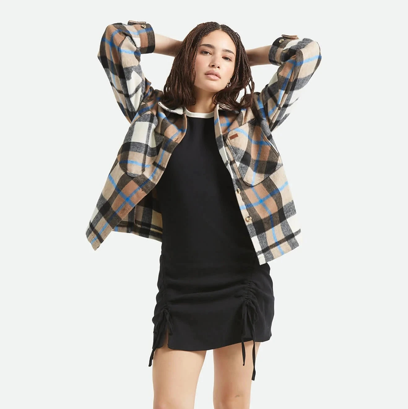 Bowery W Soft Brushed Flannel - Washed Black / Sand