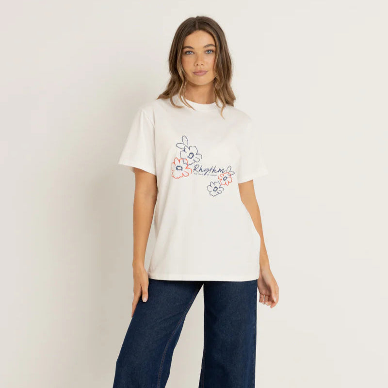 Flora Boyfriend Tee - White