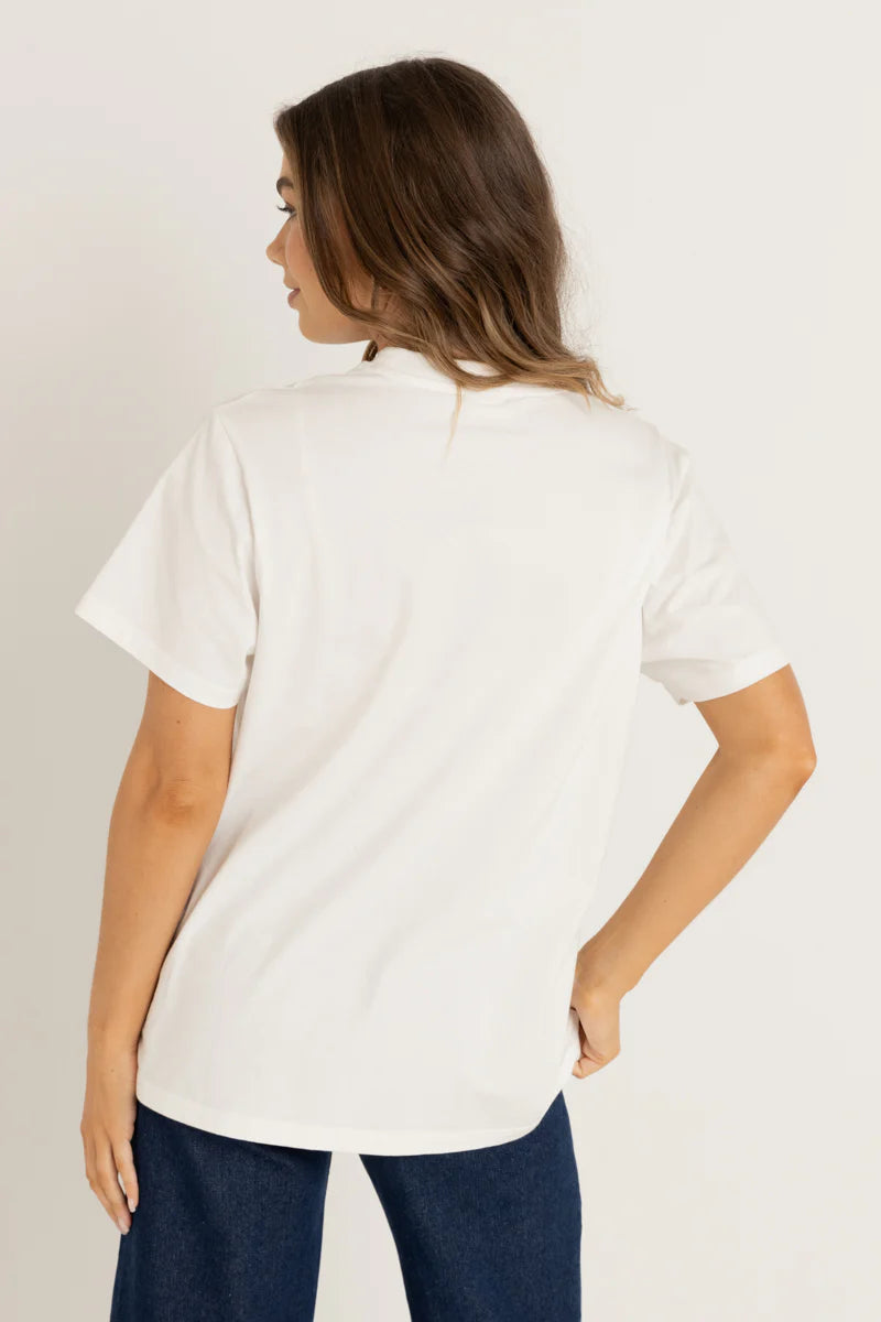 Flora Boyfriend Tee - White