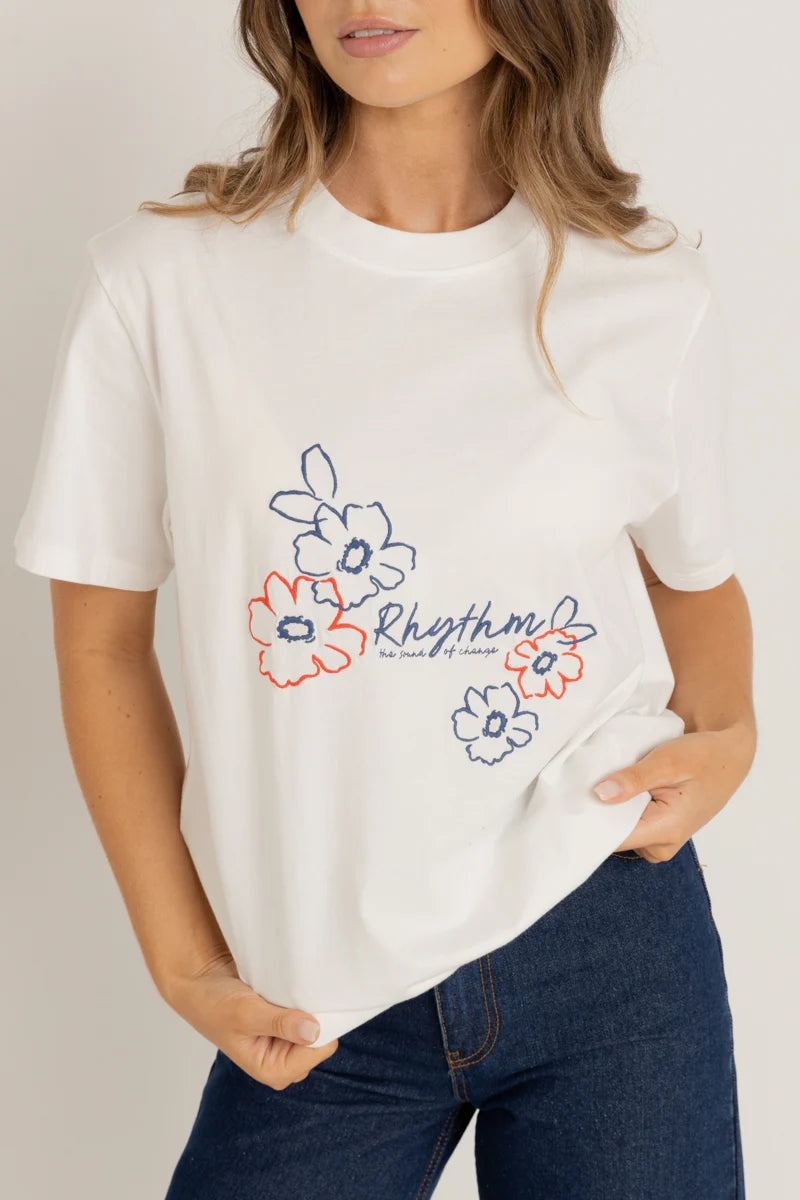 Flora Boyfriend Tee - White