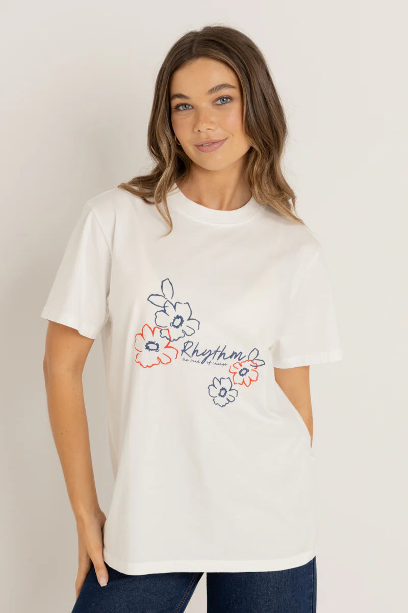 Flora Boyfriend Tee - White