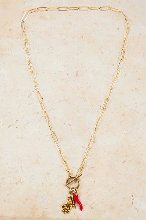 Francesca Charm Necklace - Gold
