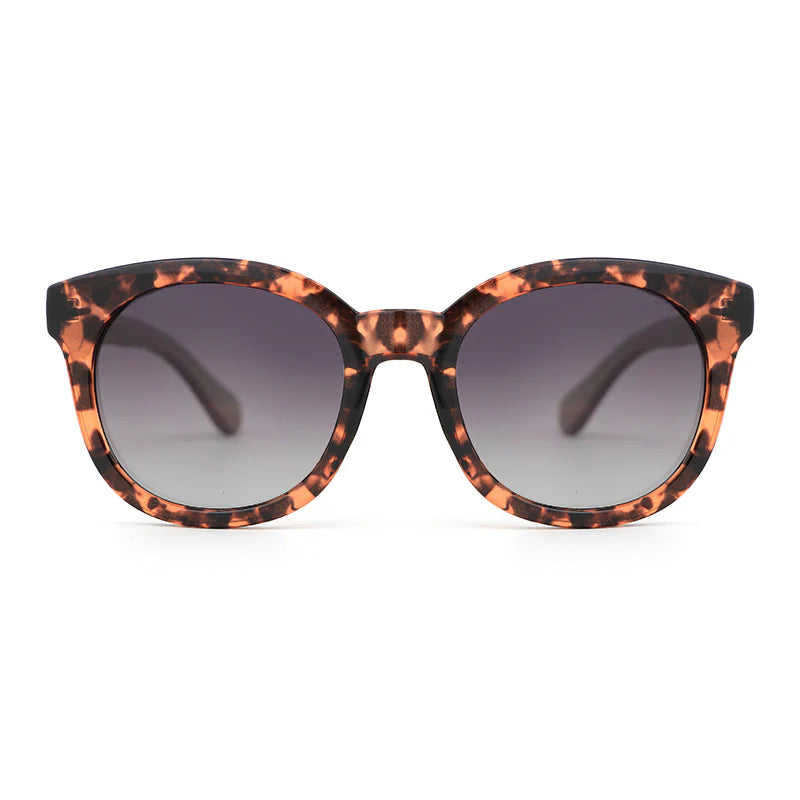 MRV Eco Bamboo Geo Bay Sunglasses - Leopard Round