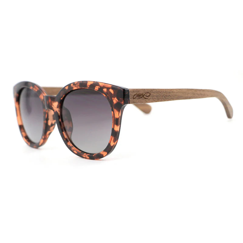 MRV Eco Bamboo Geo Bay Sunglasses - Leopard Round