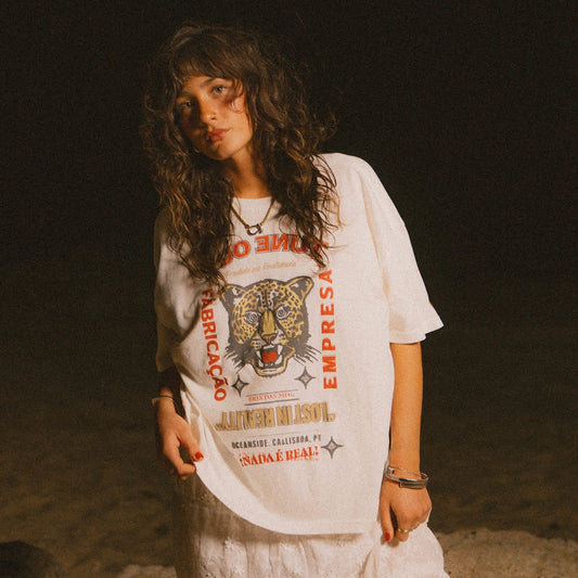 The Getaway Oversized BF Tee - Vintage White