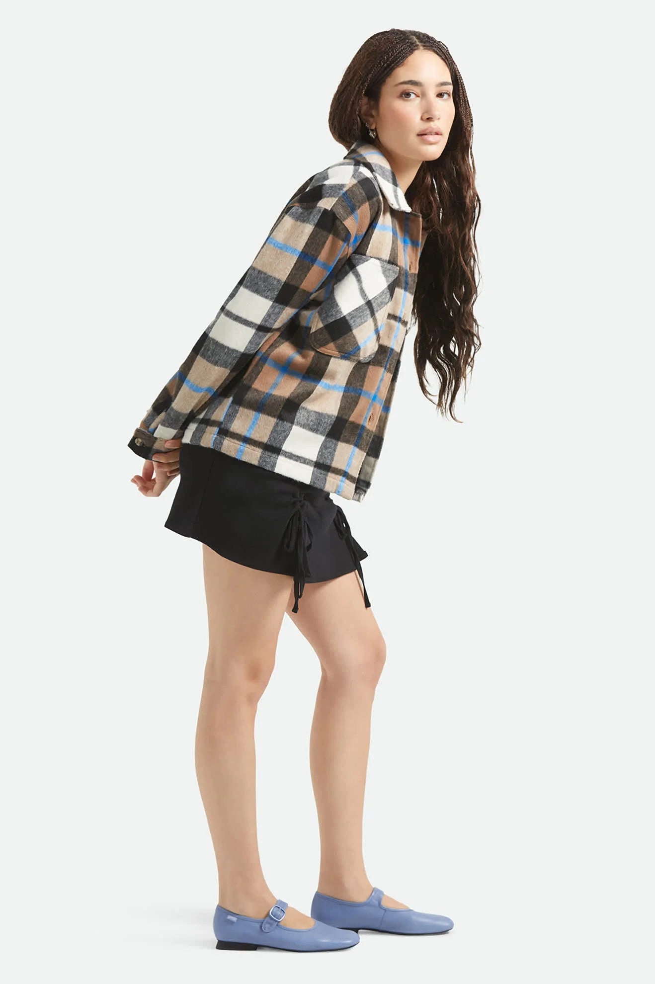 Bowery W Soft Brushed Flannel - Washed Black / Sand