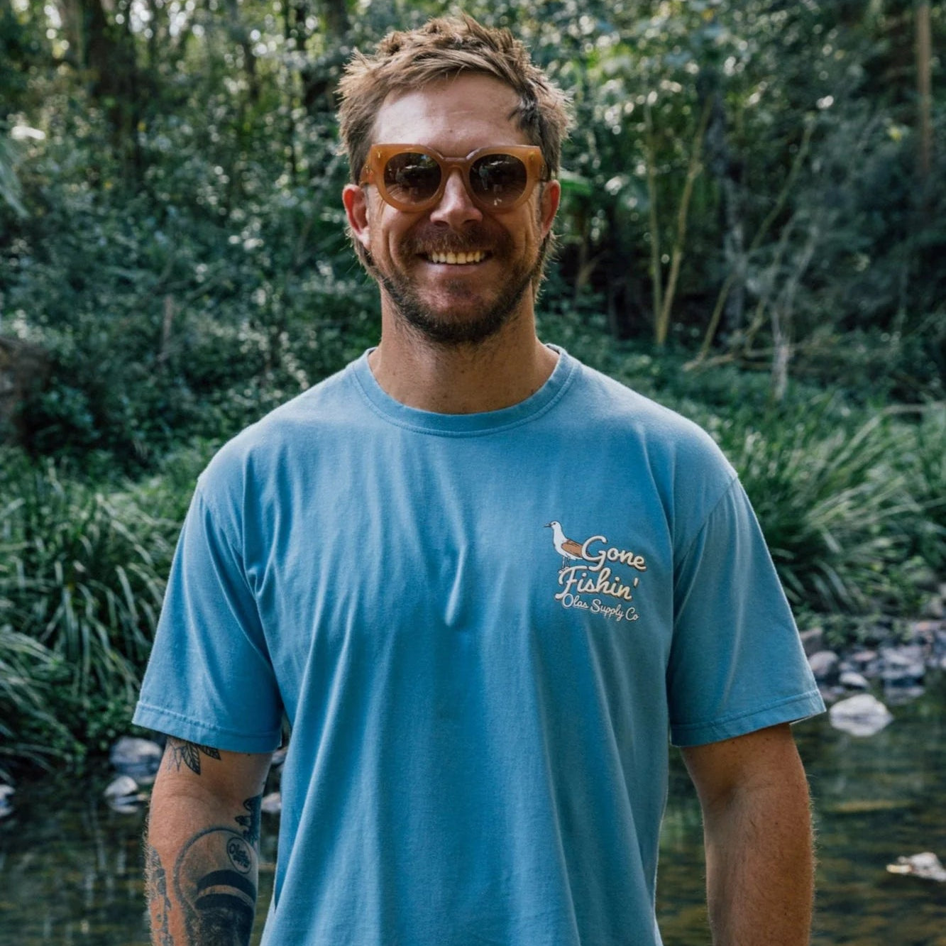 Gone Fishing Tee - Blue