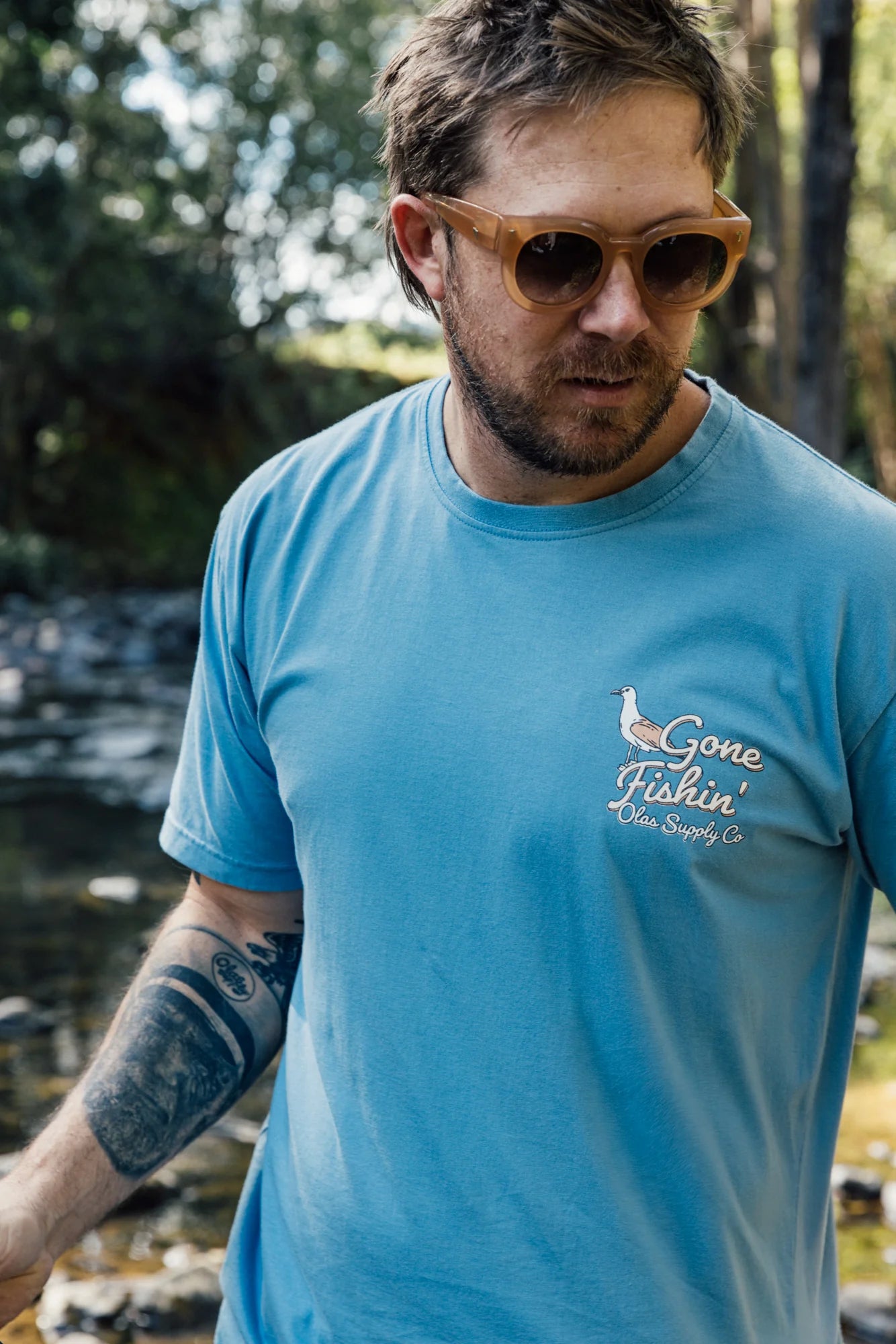 Gone Fishing Tee - Blue
